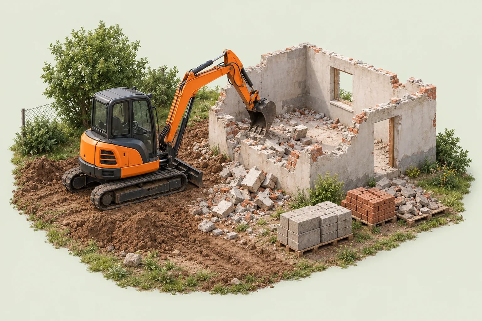 AI ilustrácia: Demolácie domov a budov
