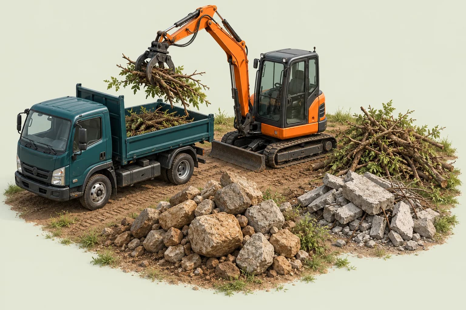 AI ilustrácia: Nakladanie a triedenie materiálu
